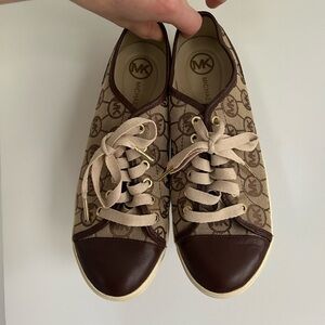 Michael Kors Women's Brown and Cream Sneakers